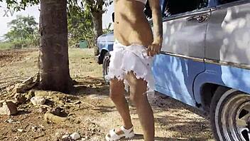 monika fox bares pierced tits pissing shamelessly outdoors