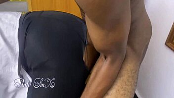 sneaky bedroom fun with amateur ebony girlfriend