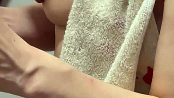 Busty Bride Teases Nipples Before Passionate Bathroom Sex