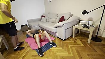 hot latina fucks personal trainer missionary doggystyle blowjob creampie