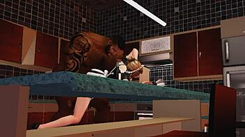 Duane Browns maid takes massive bbc like a champ