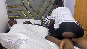sneaky bedroom fun with amateur ebony girlfriend