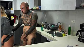 Hot Colombian calls plumber to fix pipe then rides cock doggystyle and facial