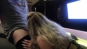 i spot lonely bar guy and offer deepthroat blowjob in fishnets