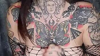 goth gf rides vibrator dildo to squirting orgasm joi