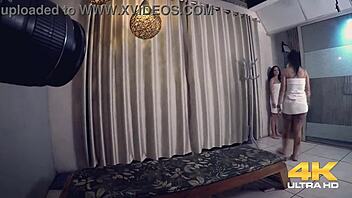 Sauna Sex with Big Tits Brazilian Milfs and Huge Cocks