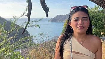 hot latina tourist cheats on husband for cash with stranger