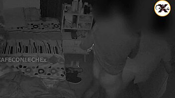 stepmom catches me jerking and takes my cock in her ass on security cam