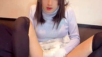 Cute Crossdresser Quietly Masturbates Seductively