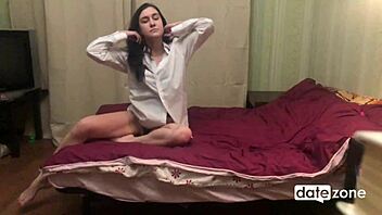 raven-haired housewife rubs clit hard till she cums intensely