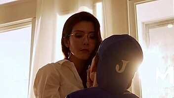 sexy asian teacher su yu tang licks big tits in classroom oral frenzy