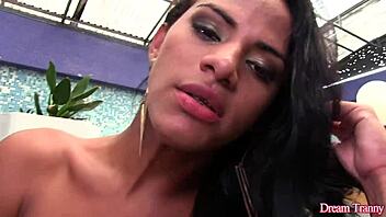 alexia rios rides piston machine deep into her sexy tranny ass craving more