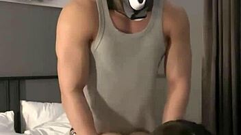 quick halloween party prep fuck with cute asian in lingerie