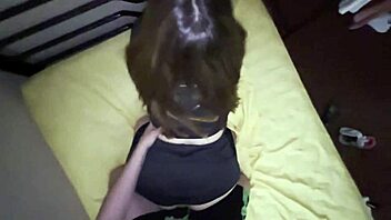 college girl skips panties to bed leading to bent over passionate sex