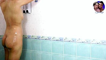 pretty asian teen showers pussy clean then rides cock pov doggystyle