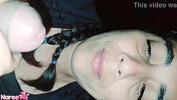 amateur latina gulps compadre's full mouth creampie swallow