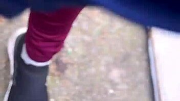 horny pink pussy climbs hill for public fuck