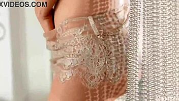 nikki benz's big tits heave as she strips lingerie teasing wet pussy hungrily