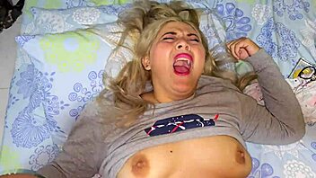 perfect golden blonde enjoys time with a beautiful latina companion