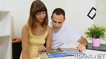 Russian Maid Ball Licks Then Gets Hardcore Pussy Fucked Rough