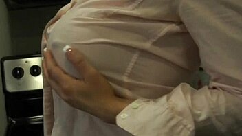 big titty wife contrasts cooking with bent over kitchen pounding