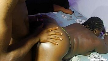 Visitors watch big cock fucking ebony tits pussy group