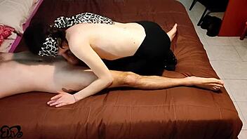 first huge load down her throat with messy ending