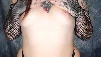 goth gf rides vibrator dildo to squirting orgasm joi