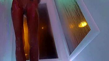 kendra cole's skinny body glistens in hot shower tease