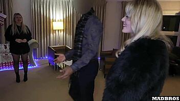 two sexy curvy blondes get anal dp interracial under christmas tree on piano 🎄🍑