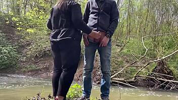 curvy mature milf flashes huge ass then gets fucked outdoors publicly