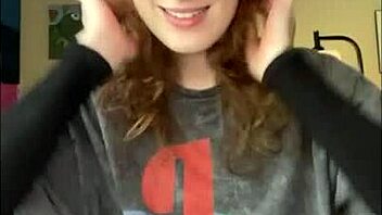 Redhead Trans Crossdresser Motivates with Dildo Roleplay