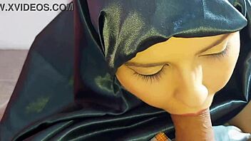 Curvy Arab Muslim Deepthroats Cock Pro Style Begs for Facial Cum