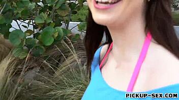 czech brunette babe fucked outdoors in abandoned spot