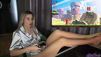 horny cosplayer cums hard from remote vibrator stream