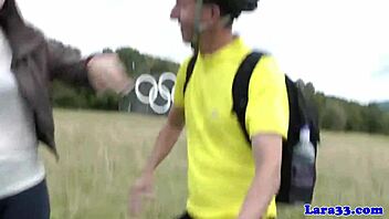 classy british milf surprises cyclist with intense doggystyle pounding