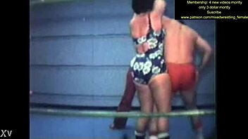 mixed nude wrestling gets intense and sweaty