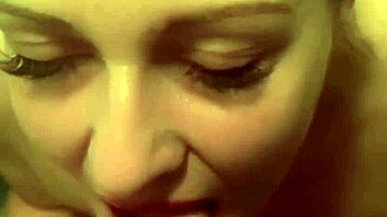 Horny milf swettysvett deepthroats post-workout bathroom blowjob