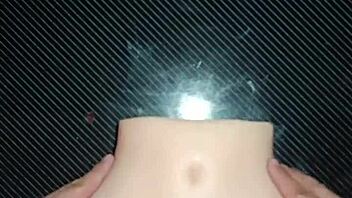 Candy tests multiple positions with closeup creampie filling her huge pussy lips