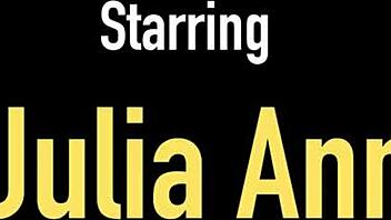 Hey, dirty milf Julia Ann fingers her wet pussy tub-side