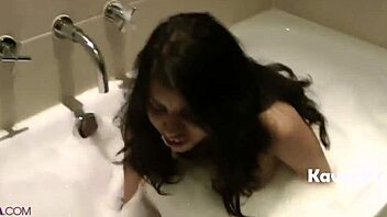 Beautiful Amateur Indian Housewife Takes a Hot Shower in Her Cozy Bathroom at Home