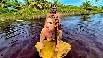 adventurous couple caught wild bareback outdoor sex