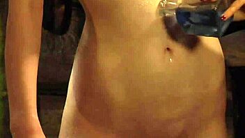 Curvy lesbian slave bound and moaning to mistress orgasm