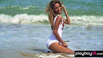 smoking hot ukrainian teen blondie cara mell poses nude on the beach