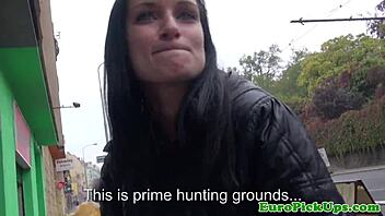 girl next door euro teen flashes pussy publicly for cash thrill