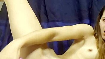 Skinny beauty indulges in double dildo fantasy play thoroughly