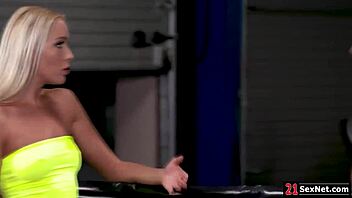 blonde gym instructor licks ass then takes client's deep anal