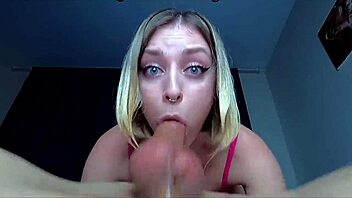 rough face fuck unloads cum straight down deepthroat for hungry swallow