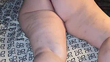 Red thong clings to big ass cheeks and pussy