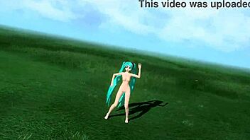 Hatsune Miku poses nude in Levan Polka mod project